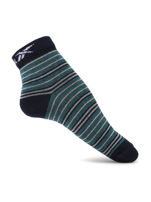 Reebok Navy Striped Small Cotton Ankle Length Socks