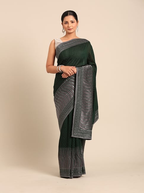 Mohey Green Art Silk Embroidered Saree With Unstitched Blouse-picture-27