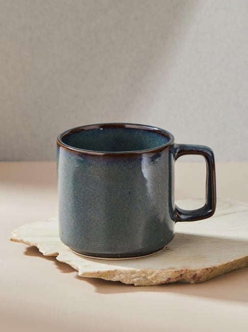 Fabindia Blue Ceramic Glazed Mug (330 ml)-picture-36