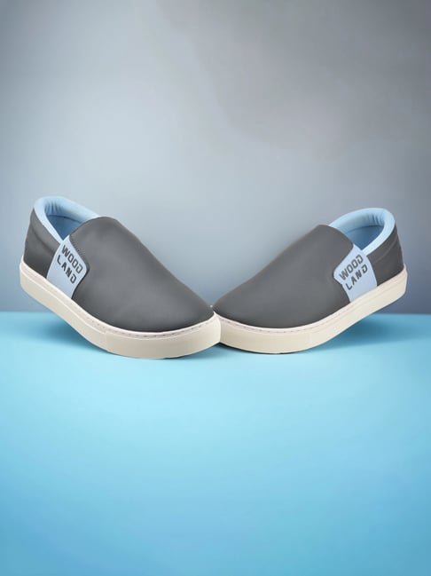 Woodland Men's Grey Casual Loafers