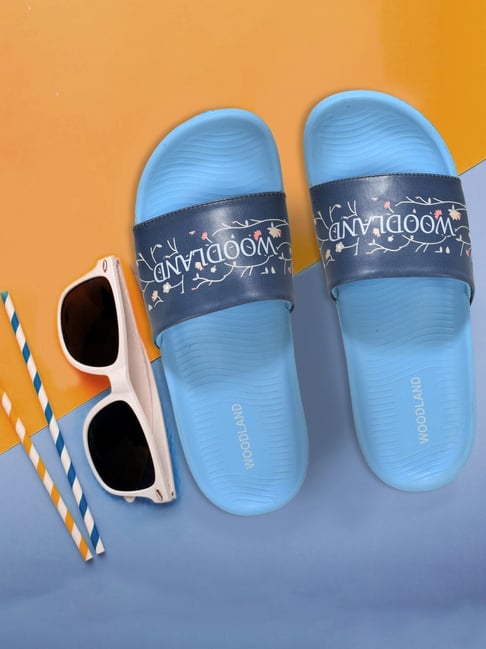 Woodland Women's Blue Slides-picture-33