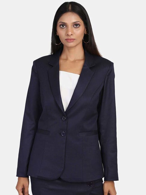 Powersutra Navy Blue Regular Fit Blazer-picture-16