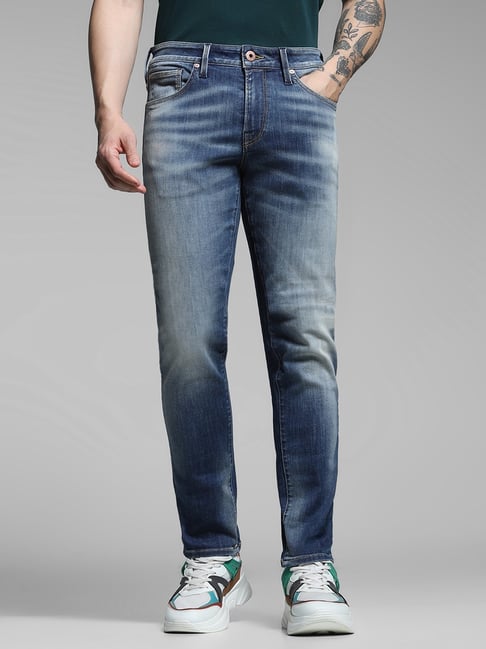 Jack & Jones Blue Cotton Slim Fit Jeans-picture-34