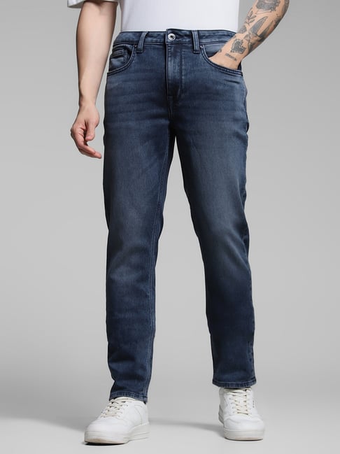 Jack & Jones Dark Blue Cotton Slim Fit Jeans-picture-40