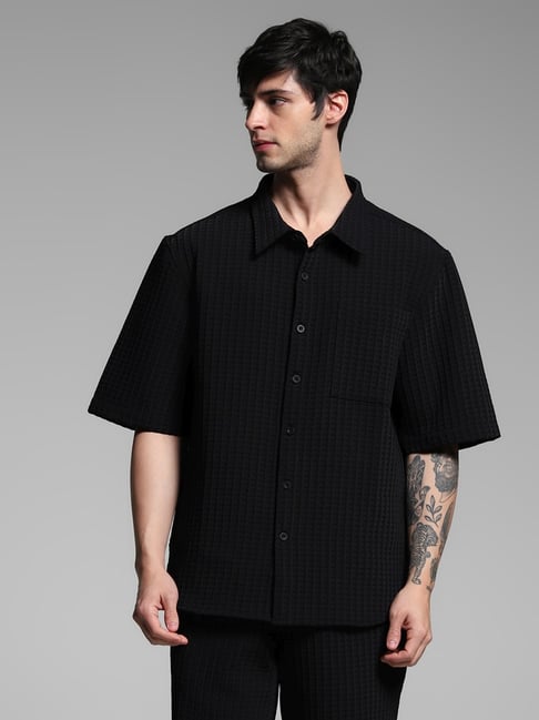 Jack & Jones Black Loose Fit Checks Shirt-picture-43