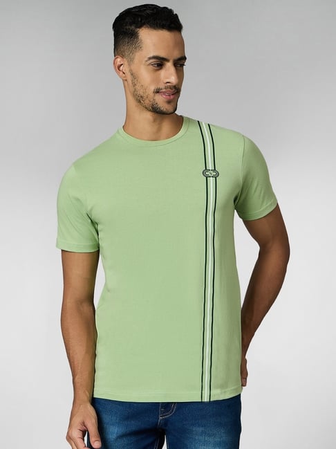 Louis Stitch Green Cotton Regular Fit Solid T-Shirt-picture-41