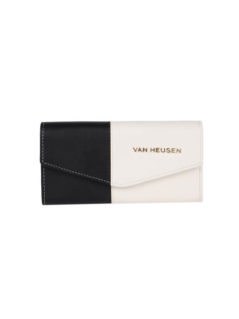 Van Heusen Black & White Casual Leather Wallet for Women-picture-11