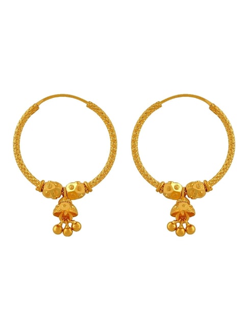 Muthoot Pappachan Swarnavarsham 22Kt Round Ghungroo Earrings