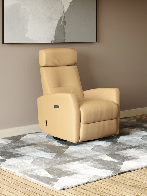 Godrej Interio Volga Half-Leather Powered Swivel Recliner
