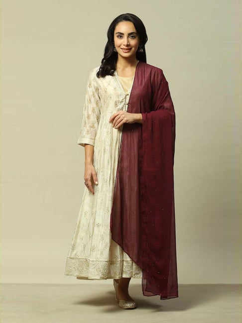 Rangriti Maroon Dupatta