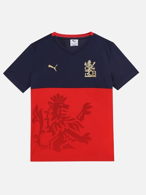 Buy Puma x RCB 2025 Youth Navy Flame Scarlet Fan Jersey Online