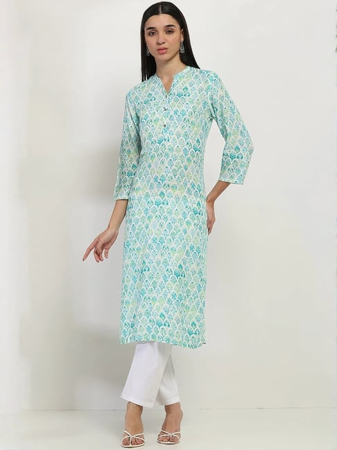 Rangriti Sea Green Printed Kurtas-picture-42