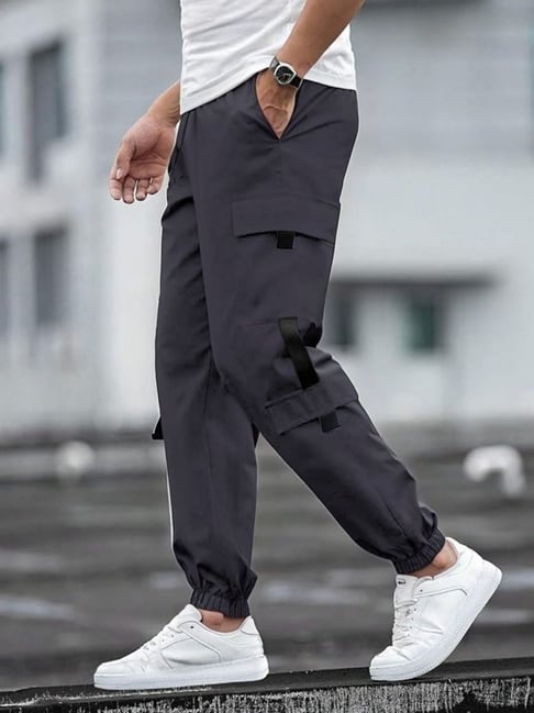 Vimal Jonney Grey Regular fit Solid Trackpants