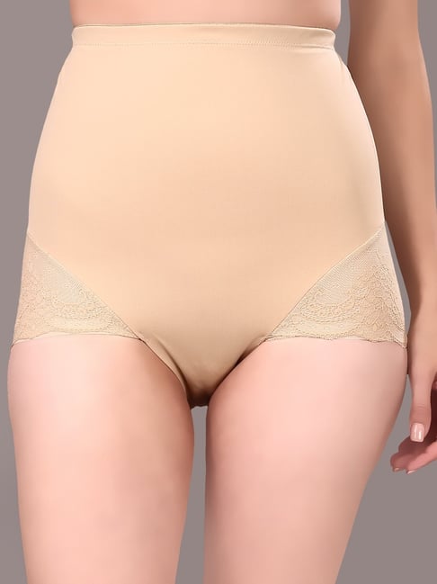 Soie Beige Nylon Solid Shapewear