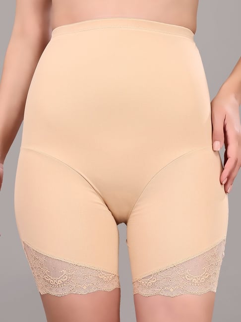 Soie Beige Nylon Solid Shapewear
