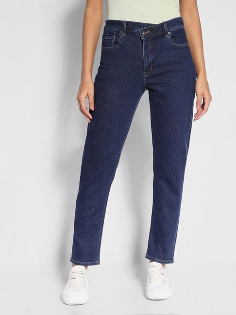 American Eagle Blue Cotton Solid Jeans