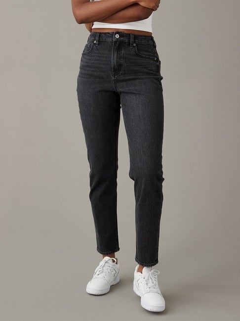 American Eagle Black Cotton Solid Jeans-picture-11