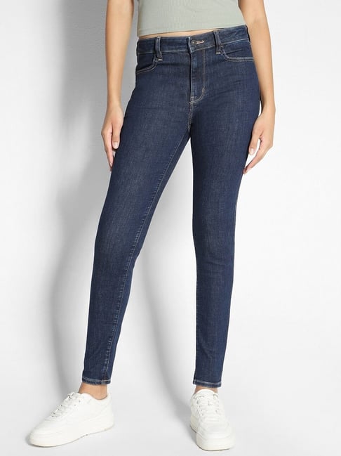 Buy American Eagle Blue Cotton Solid Jeans for Women Online Tata