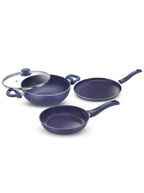 Prestige Ceraglide Ceramic Aluminium Cookware 3 Set-Fry Pan-24cm/1.6L, Tawa-28cm, Kadai-24cm/3L Blue-picture-42