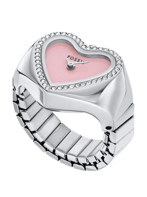 値下げ❗️FOSSIL ハートWatch Ring ゴールド/ピンク Watch Ring Two-Hand Stainless Steel - ES5408 - Fossil