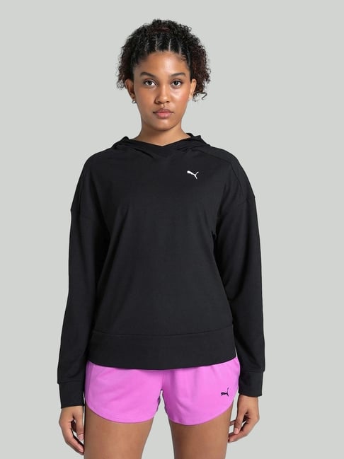 Puma Black Relaxed Fit Hoodie