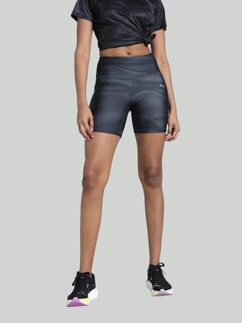 Puma Black Skinny Fit Printed Sports Shorts-picture-22