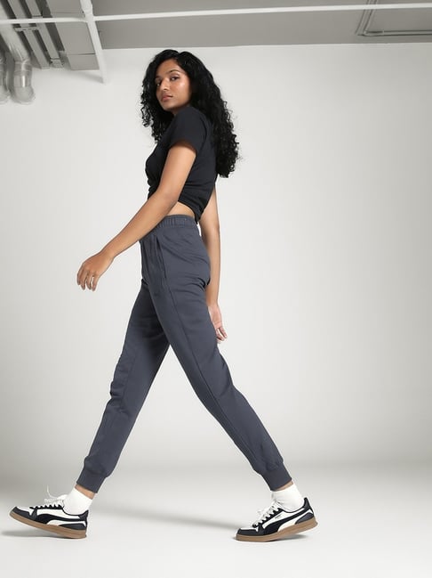 Puma Grey Cotton Slim Fit Sweatpants