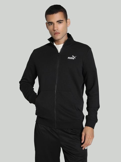 Puma Black Cotton Regular Fit Sports Jacket
