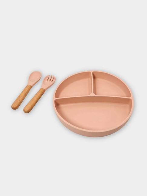 MiArcus Pink Silicone 3-Piece Dinnerware Set For Kids-picture-31