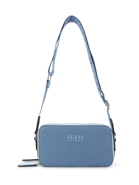 Guess Blue Charlestown Textured Cross Body Bag