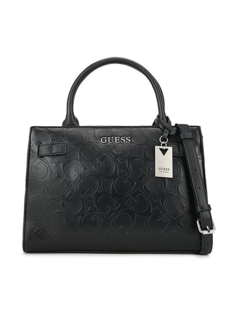 Guess Black Reece Logo Satchel