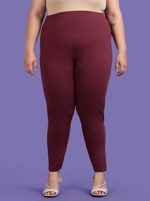 twin birds Twinbirds Maroon Cotton Skinny Leggings-picture-32