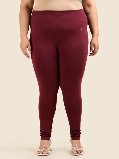 twin birds Twinbirds Maroon Cotton Skinny Leggings-picture-18