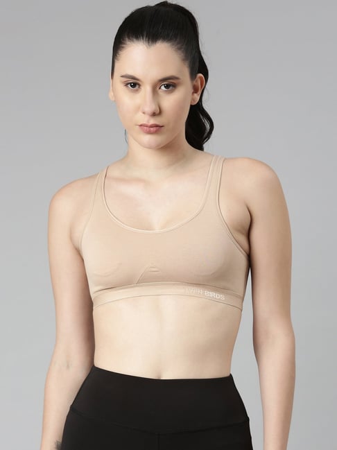 Twinbirds Beige Cotton Regular Fit Bra
