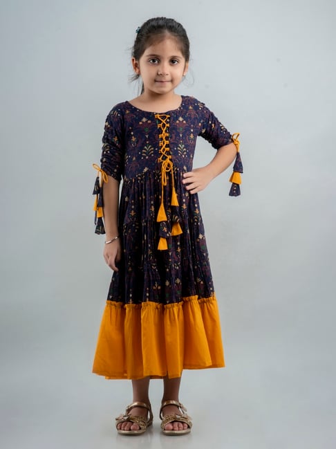 Cutiediva Girls Multi Printed Kurta