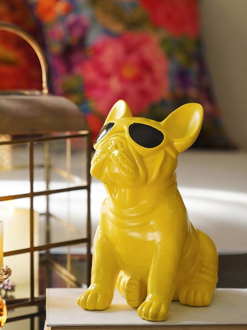 Pure Home and Living Yellow Polyresin Pug Figurine-picture-14