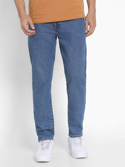 American Eagle Blue Cotton Regular fit Solid Jeans