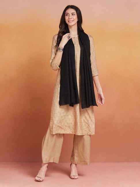 Fabindia Black Solid Stole-picture-31