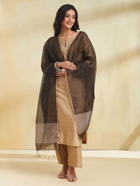 Fabindia Black Printed Dupatta-picture-23