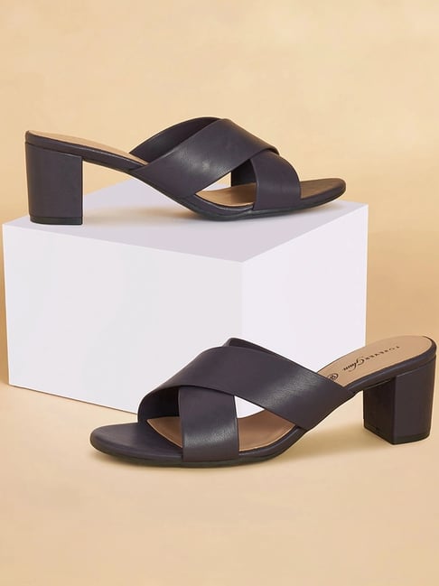 Forever Glam by Pantaloons Women's Blue Cross Strap Sandals-picture-22