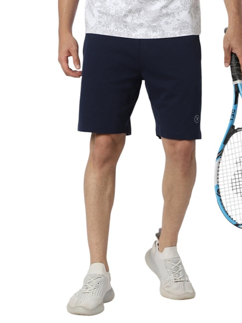 Van Heusen Navy Cotton Slim Fit Sports Shorts-picture-40