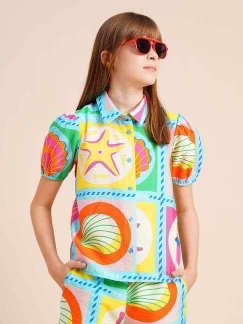 VERO MODA GIRL Cloud Dancer Abstract Regular Fit Shirt-picture-39