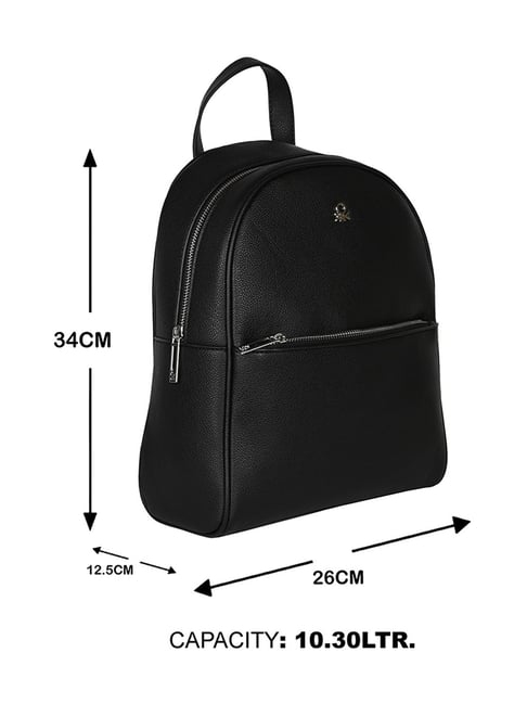 United Colors of Benetton Black AGGNES Textured Backpack