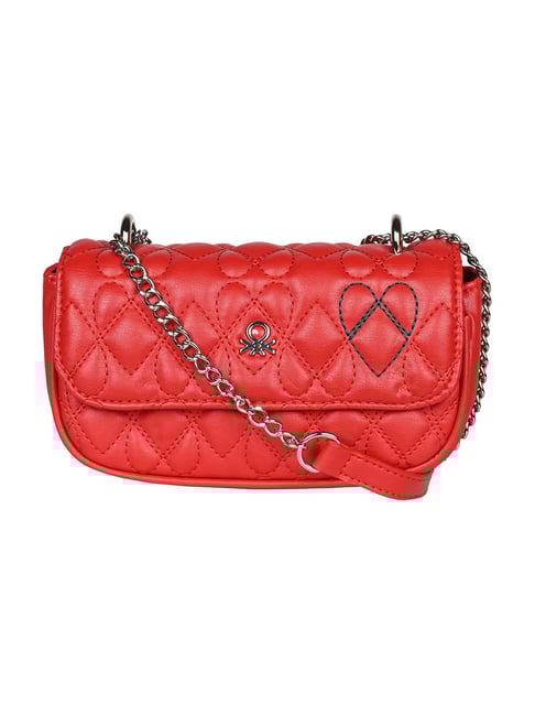 United Colors of Benetton Red CLERA Quilted Cross Body Bag