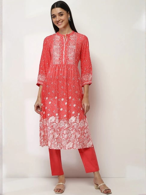 Rangriti Coral Regular Fit Printed Kurta-picture-20