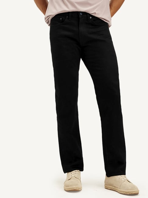 Levi's 505 Black Cotton Regular Fit Jeans