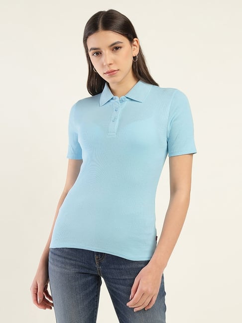 Levi's Blue Cotton Slim Fit Polo T-Shirt