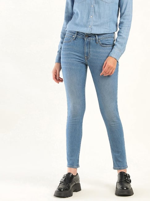 Levi's 711 Blue Cotton Skinny Fit Jeans-picture-11