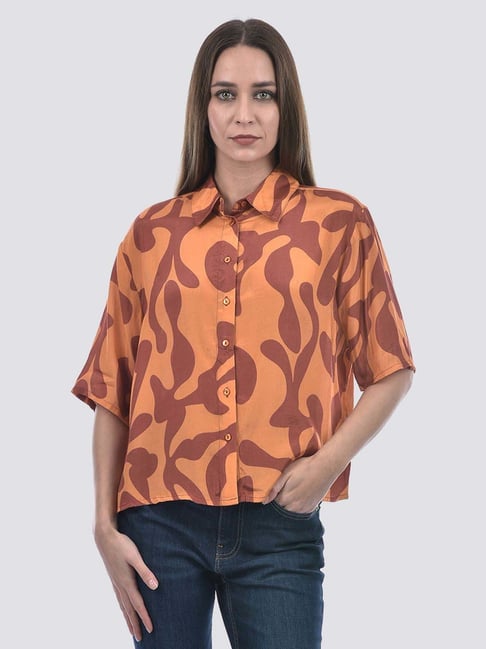 Only Orange Peel Regular Fit Printed Shirt-picture-48
