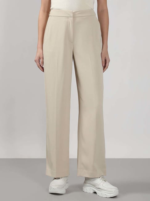 Vero Moda Beige Straight Fit Trousers